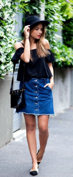Button Front Skirt Outfit Ideas