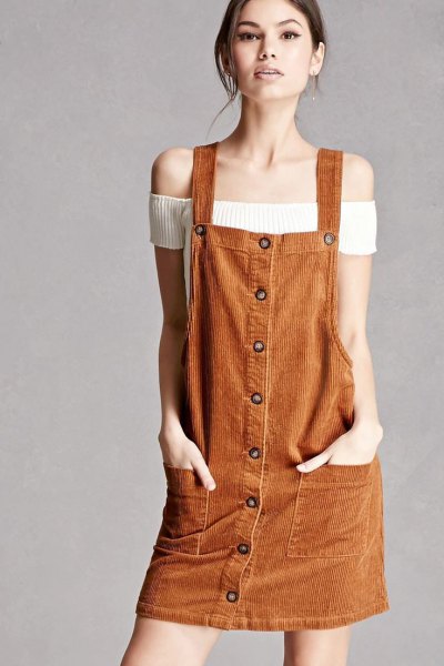 Corduroy Overall Dress Outfits