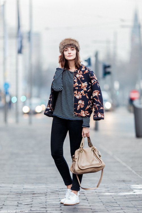 Floral bomber jacket outfit ideas