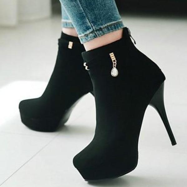 Women's Platform Boots |  High-heeled ankle boots |  Boots with high heels.