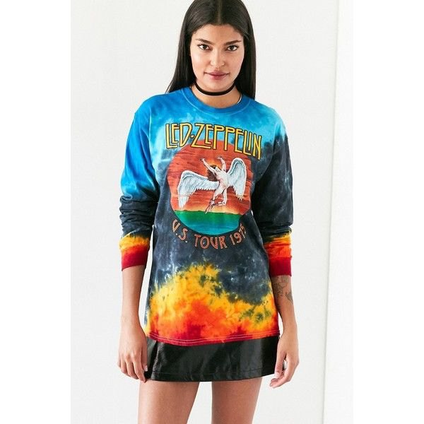 Graphic long sleeve t-shirt with black mini skirt