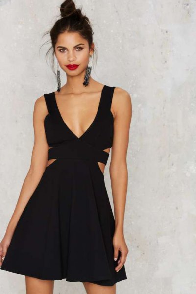 How to style a black dress with a neckline