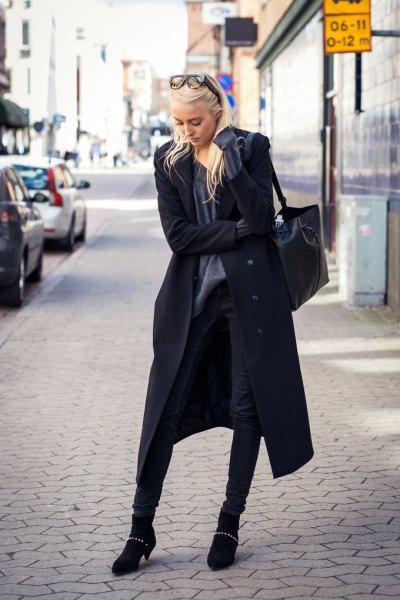 How to style a long black coat
