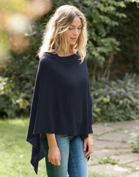 How to style black poncho