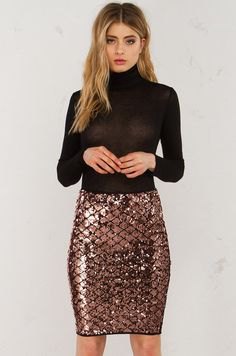 How to style gold sequin skirt