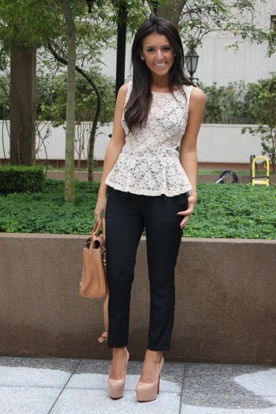 How to style lace peplum top