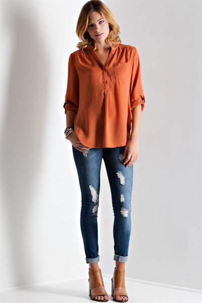 How to style orange blouse