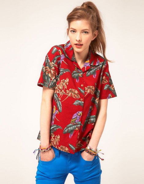 How to style red hawaiian shirt