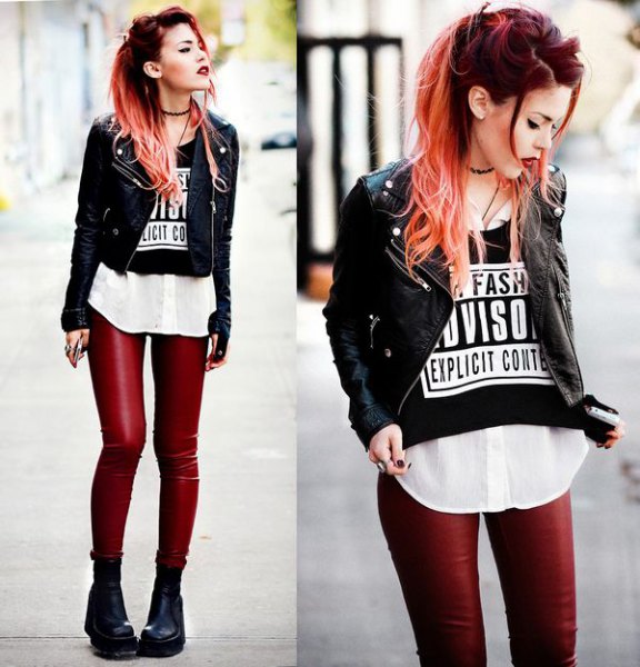 How to style red leggings