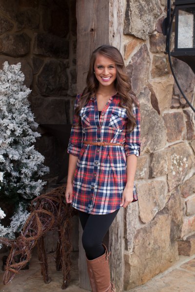 How to wear a plaid tunic