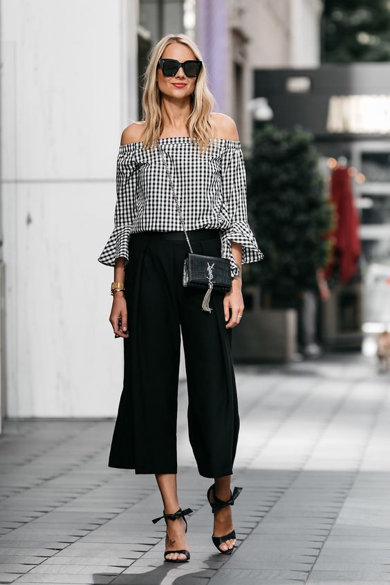 How to wear black culottes