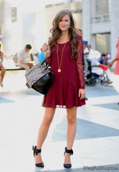 How to wear burgundy lace dress
