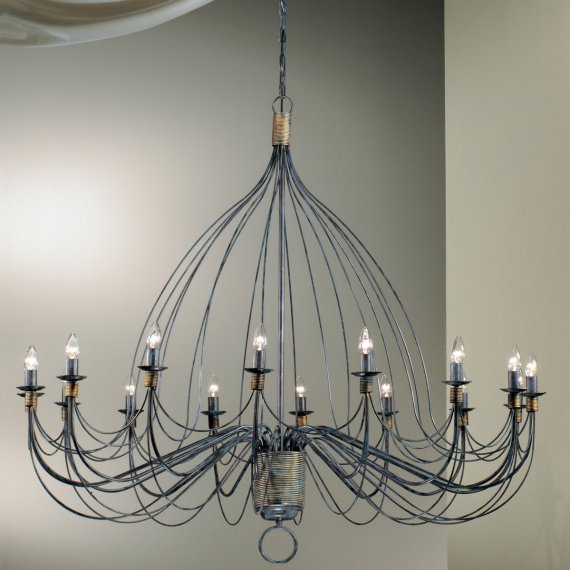 Iron chandelier for better lighting and shelf decor