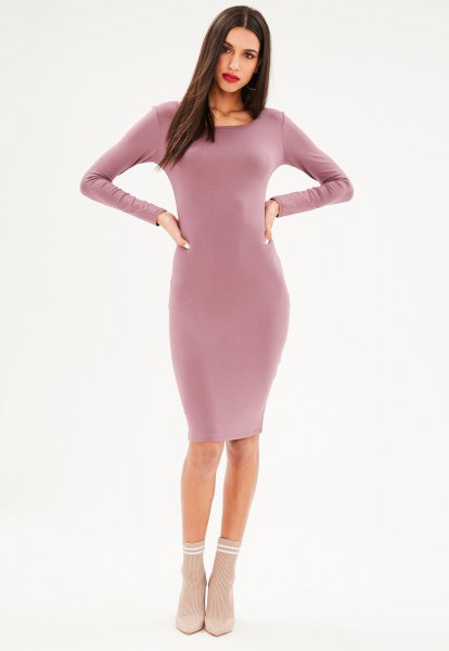 Pink bodycon dress outfits