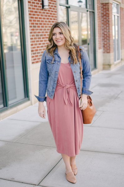 Pink midi dress and skirt outfit ideas