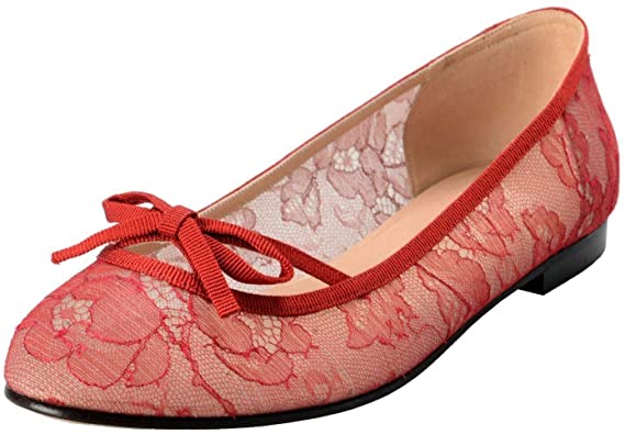 Amazon.com |  VALENTINO Women's Red Vintage Lace Ballerina Flats.