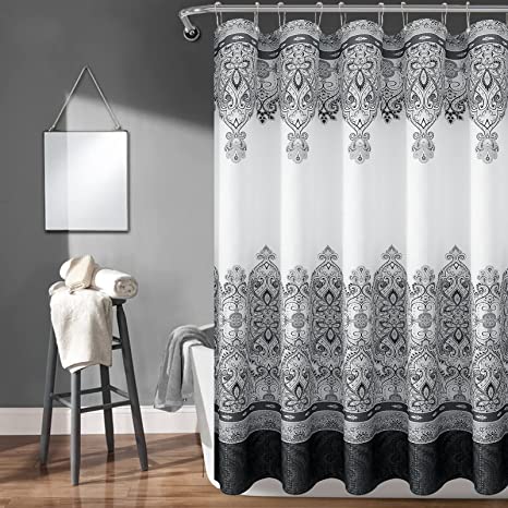Get beautifully designed black shower curtain for your bathroom