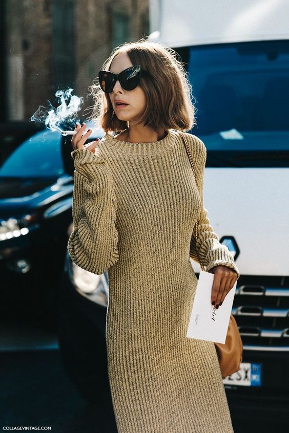 knitted gold cocktail dress