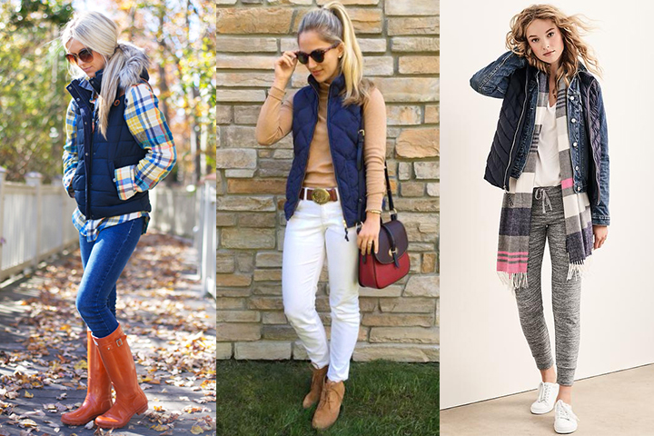 How to style a blue vest