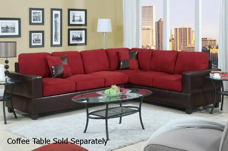 Red sectional sofa for newly wed couples