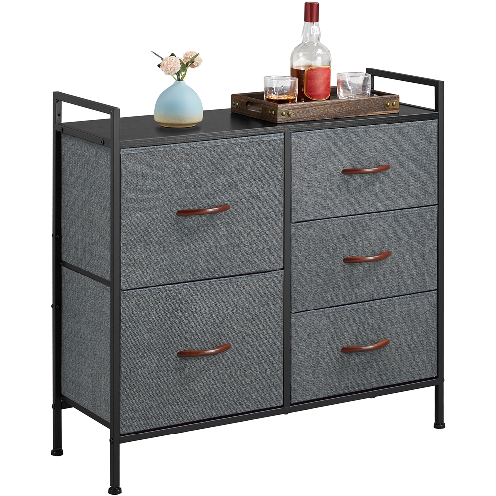 The 5-drawer chest makes storage easy