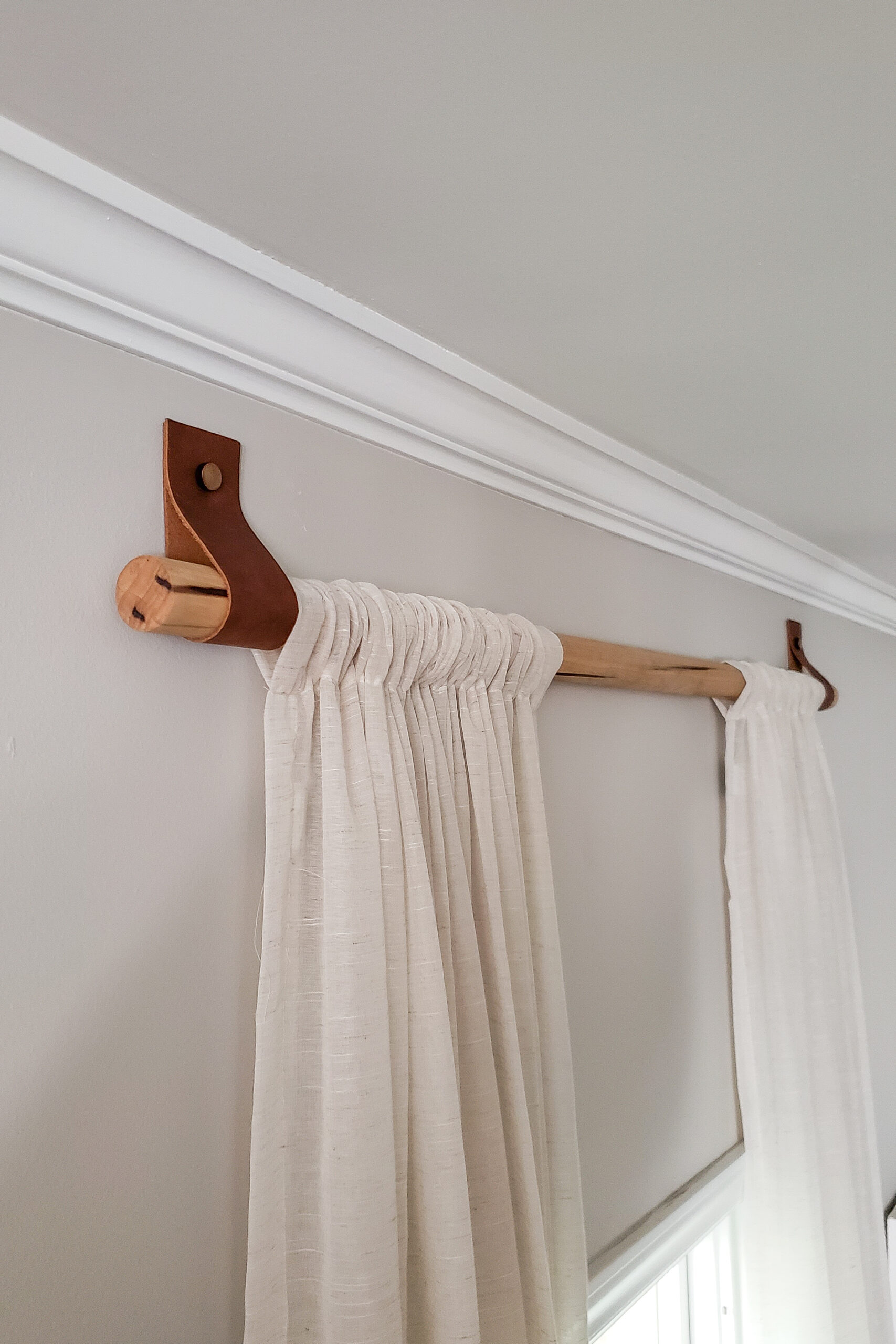 Wooden curtain rods for adding texture to your windows