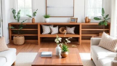 Charming Farmhouse Living Rooms: Embracing Wooden Coffee Tables for Cozy Elegance