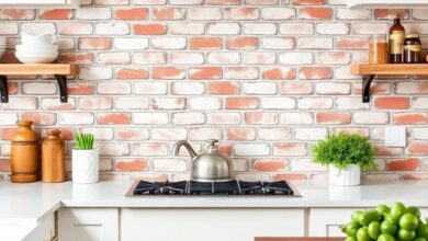 Charming Farmhouse Kitchens: The Timeless Appeal of Brick Backsplashes