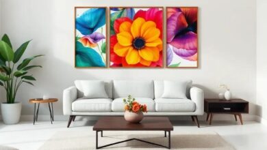 Transform Your Living Room: Elevate Decor with Vibrant Colorful Prints