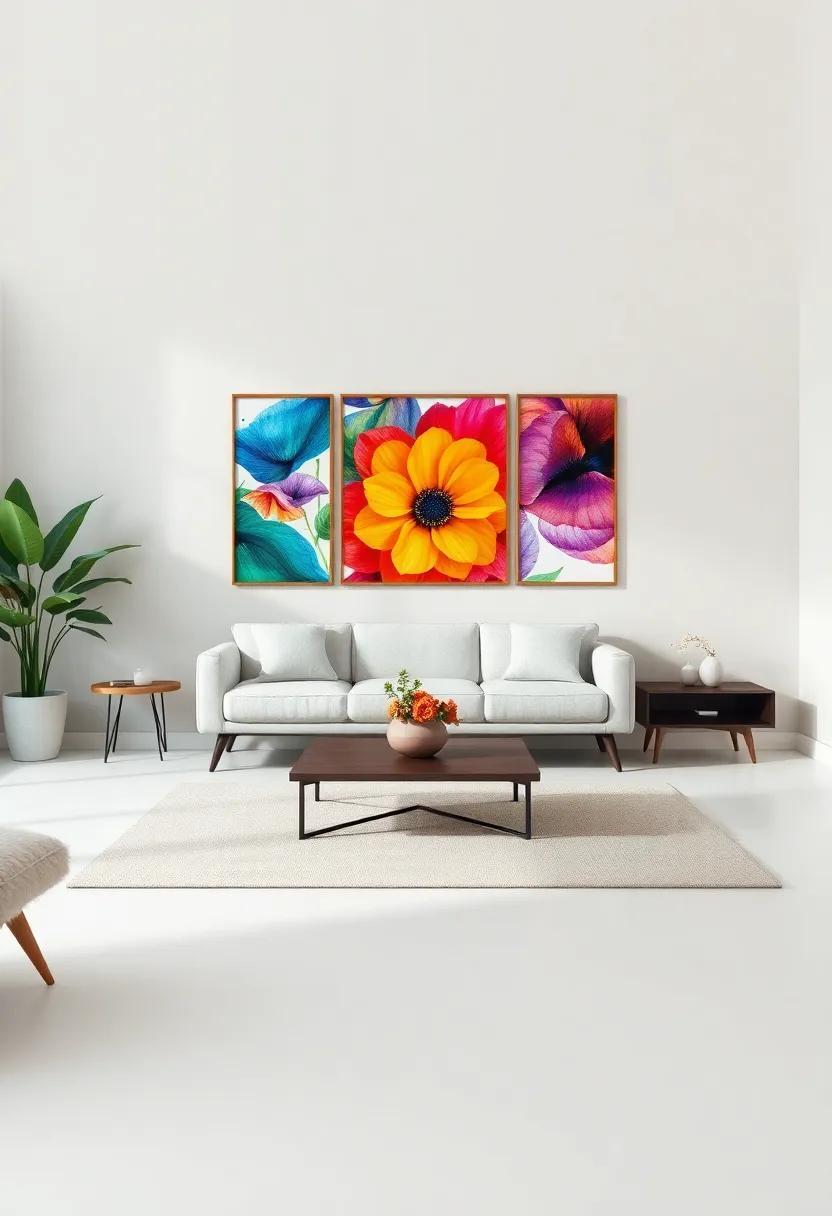 Transform Your Living Room: Elevate Decor with Vibrant Colorful Prints