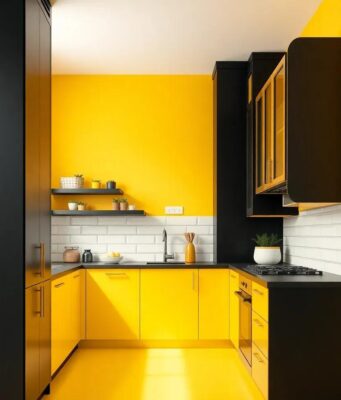 Embracing Contrast: Transform Your Kitchen with Yellow Walls and Black Cabinets Embracing Contrast: Transform Your Kitchen with Yellow Walls and Black Cabinets