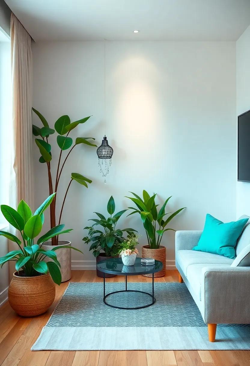 create Ambient Vibes ‌with Layered Greenery ⁤in Your Living Room Space