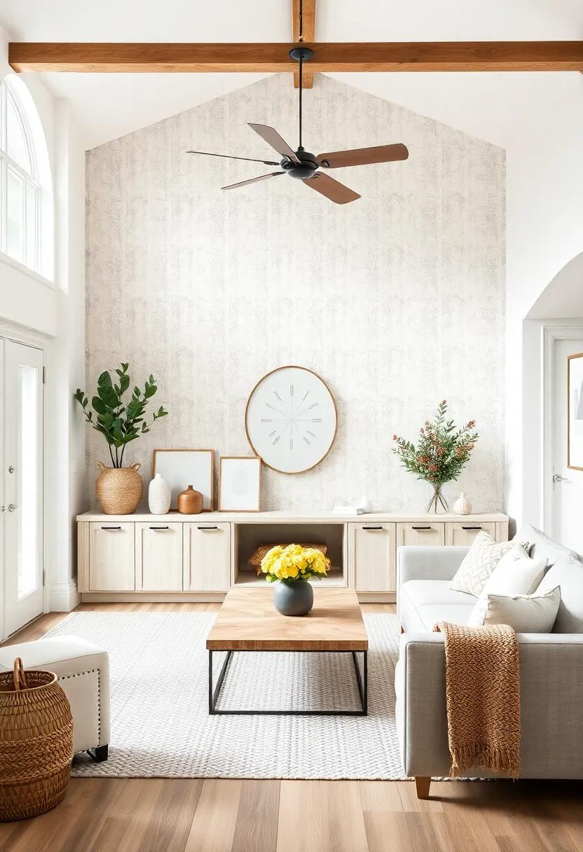 Add Dimension⁣ with Textured Wallpaper in Neutral Tones