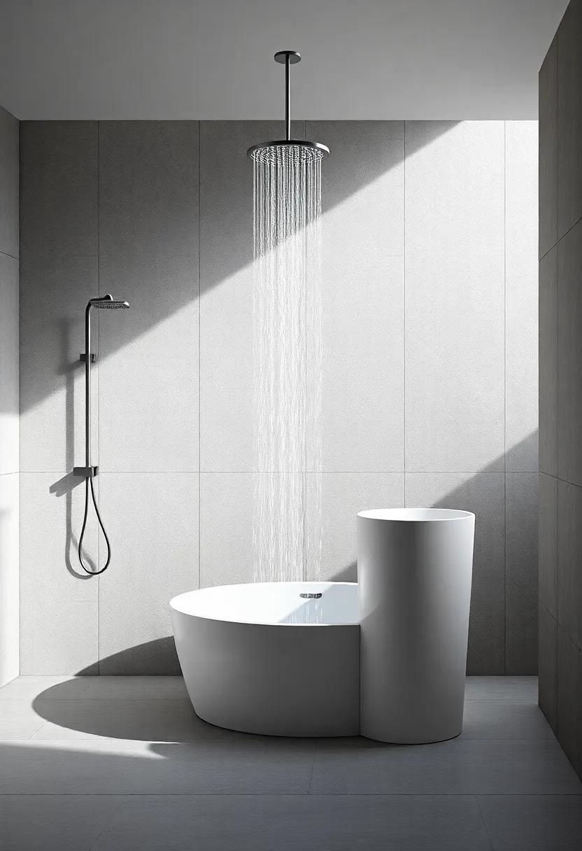 Sculptural Freestanding ‍Shower Fixtures as ‍Focal Points