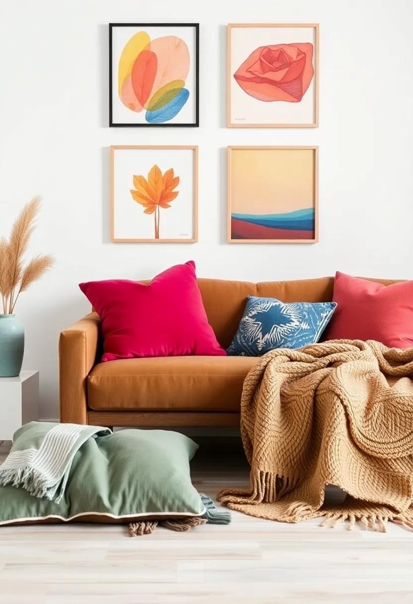 Creating a⁣ Cozy Nook ‍With Vibrant Pillows⁣ and Throw Blankets