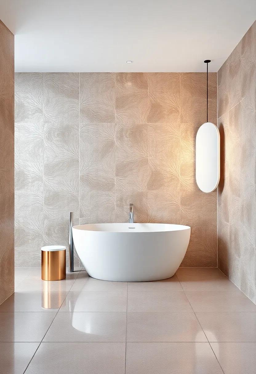 Infuse glamour With Metallic Finishes and Reflective Tile ⁣surfaces