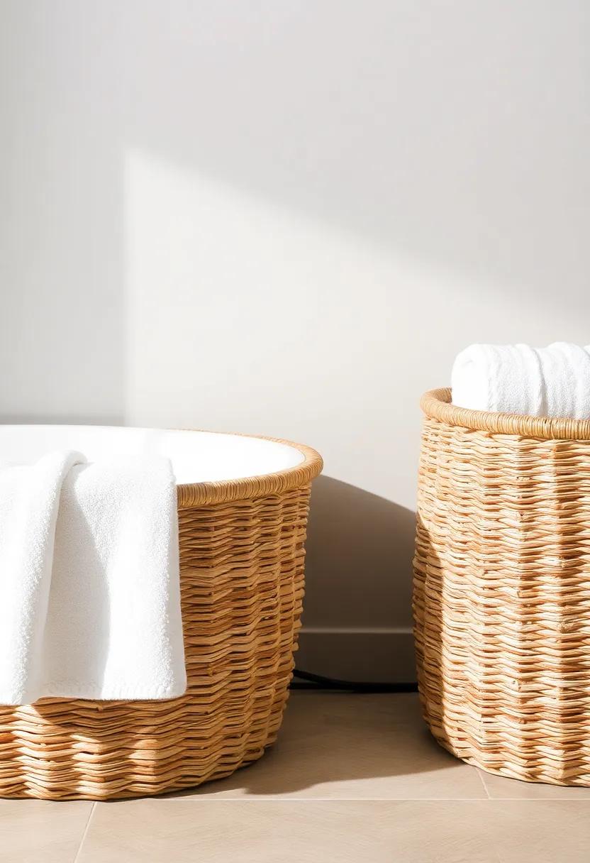 Woven Baskets: Soft Textures for Organized Towel Storing