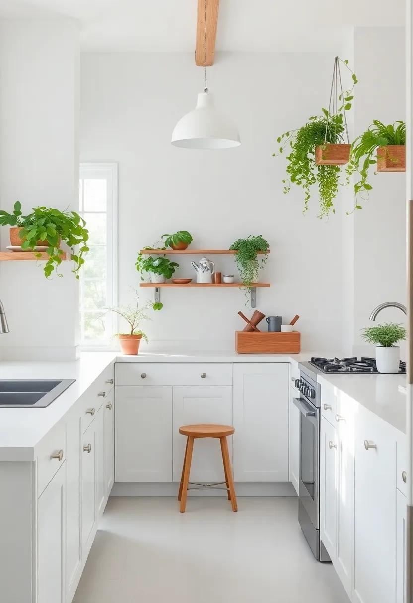 Secret Garden: incorporating Indoor Plants in White Kitchens