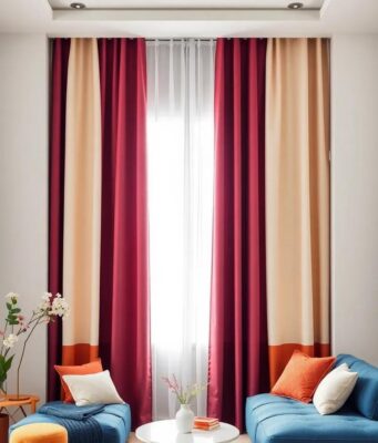 Bold and Beautiful: Elevate Your Living Room with Contrasting Curtains Bold and Beautiful: Elevate Your Living Room with Contrasting Curtains