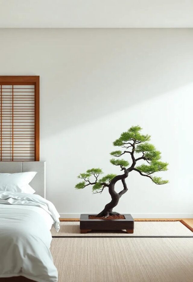 Serenity in Small Spaces: Embracing Bonsai Trees in Japanese Bedroom Design