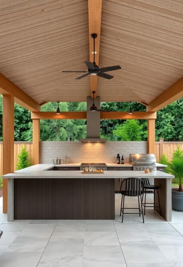 Transform Your Backyard: Stylish Outdoor Kitchen Ideas for a Covered Patio