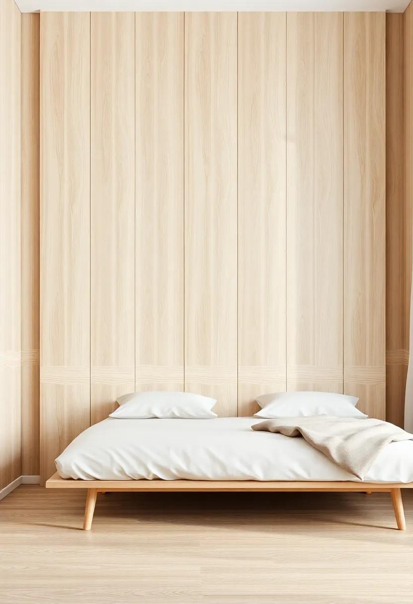 Minimalist Design: Clean Lines and Light ​Wood ⁣for a​ Modern Bedroom Atmosphere