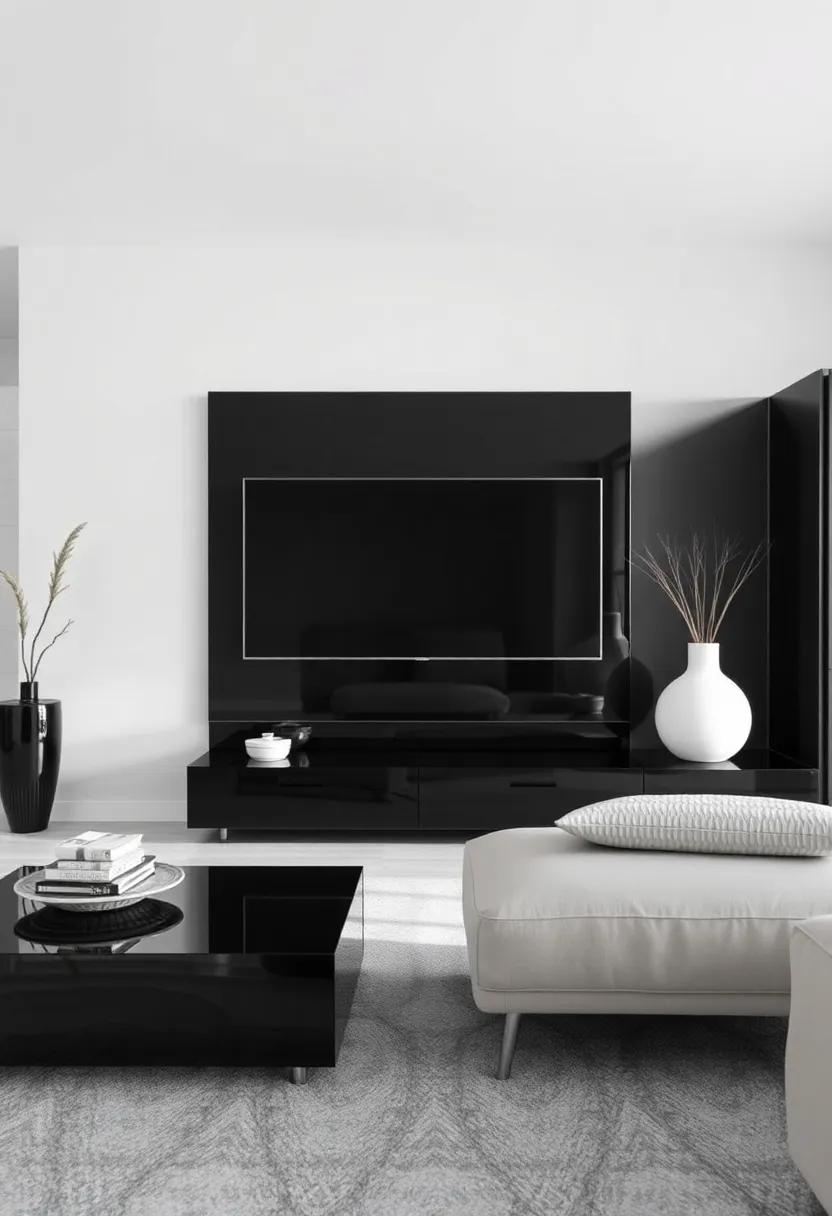 Reflective Surfaces: Using Glossy Finishes in Black TV‌ Units for Modern Vibes