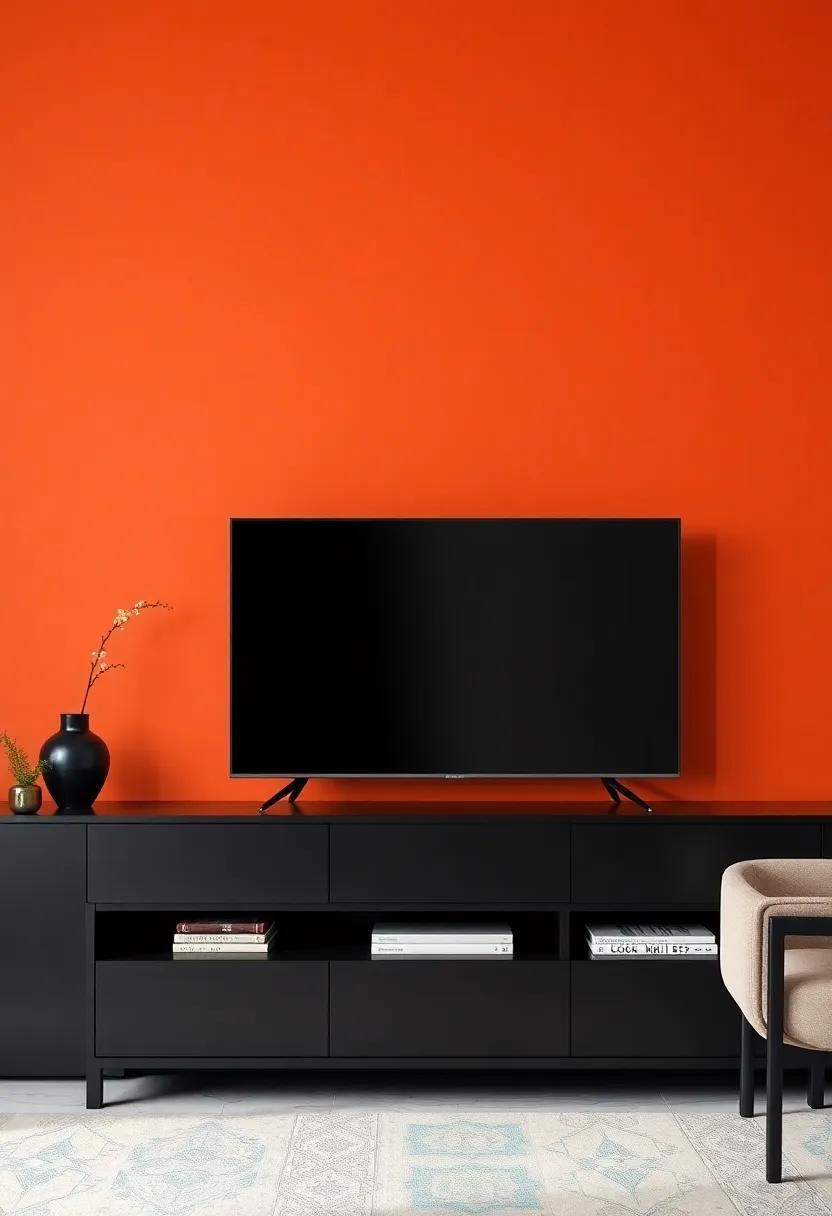 The Power of‌ Contrast: Pairing ‍Black TV Units with Vibrant Colors