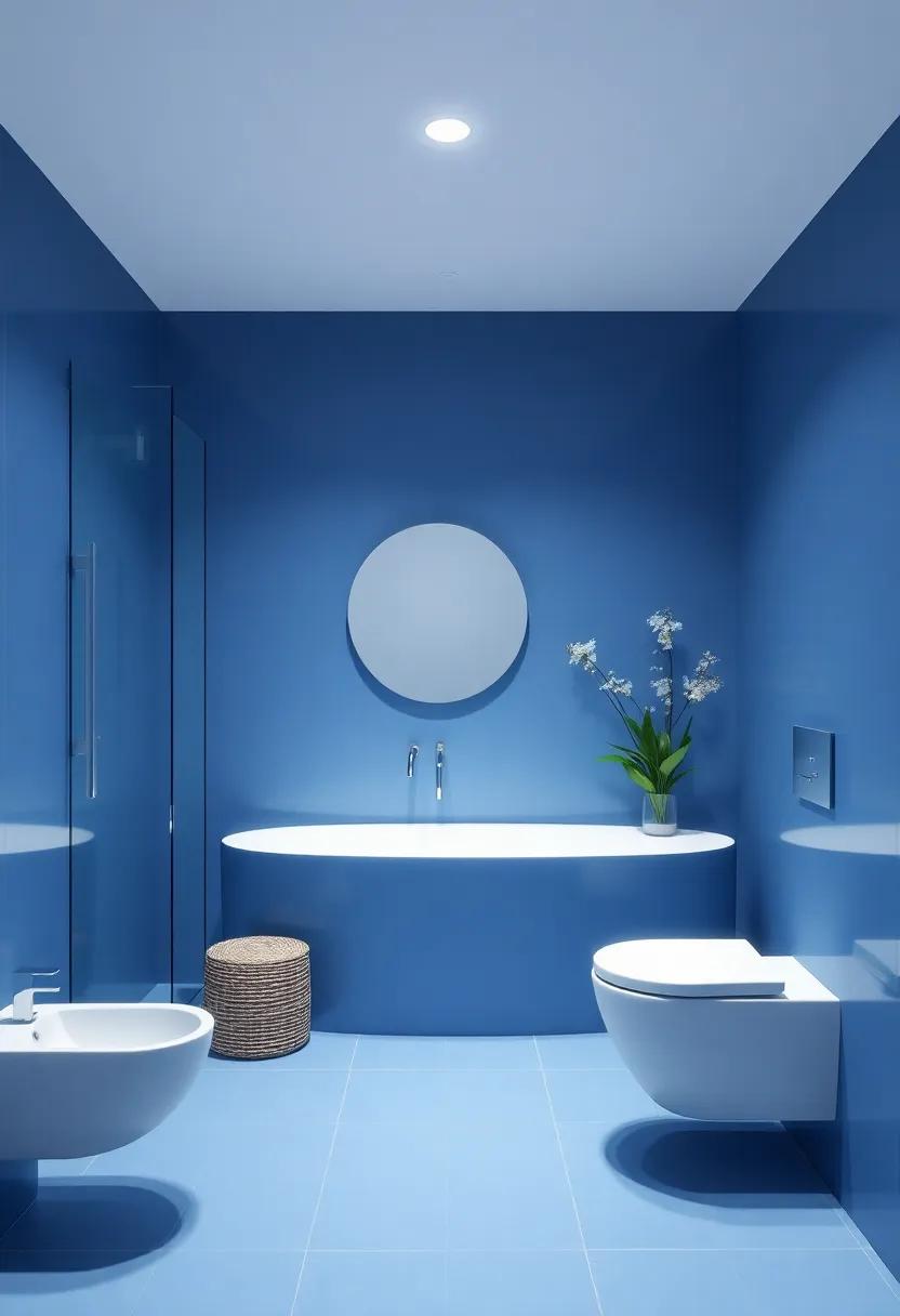 Balancing Light and Color in ‌a Blue-Themed Bathroom Oasis