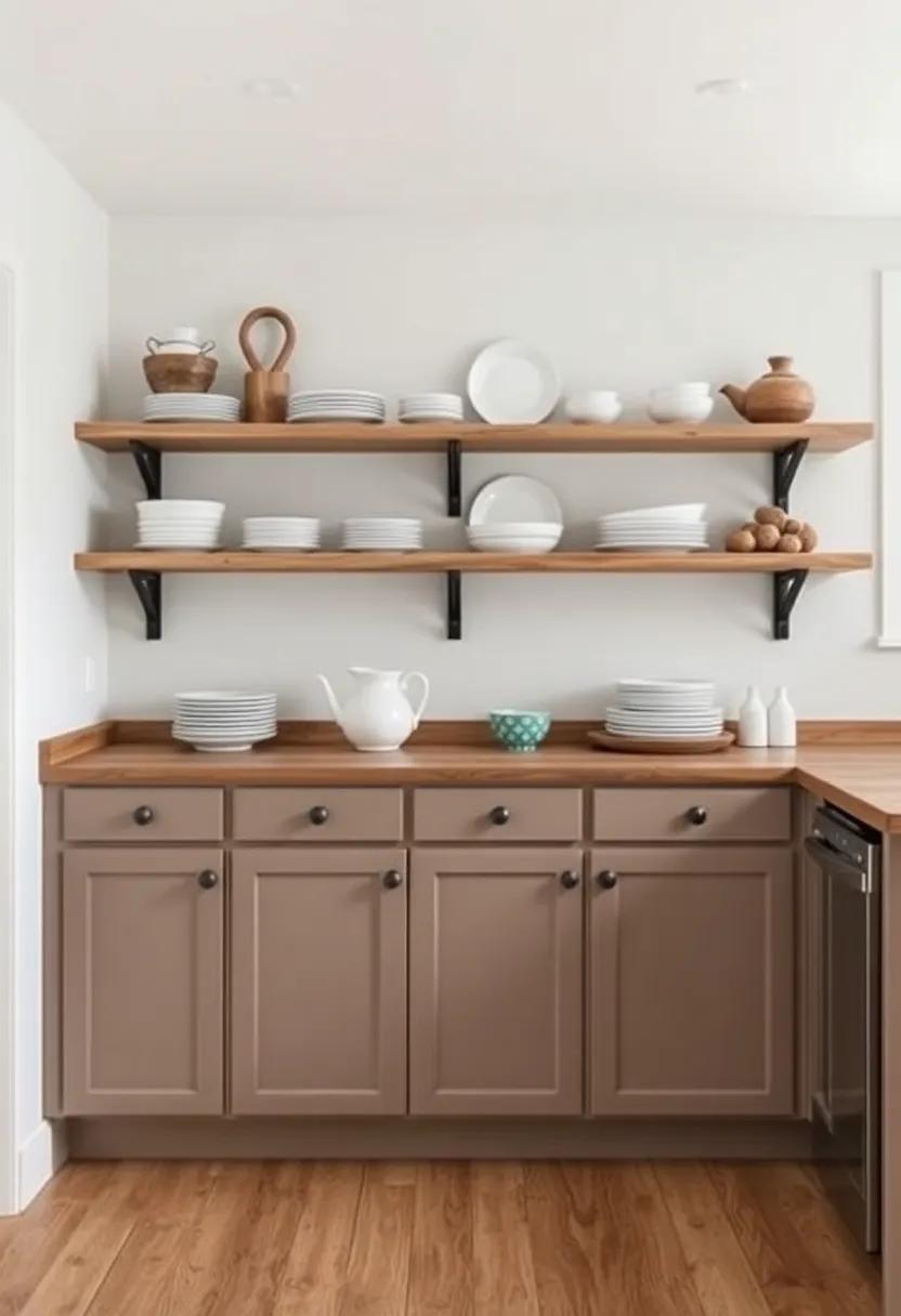 Inviting ⁢Open Shelving: Showcasing⁢ Rustic Charm Through Displayed Dishware