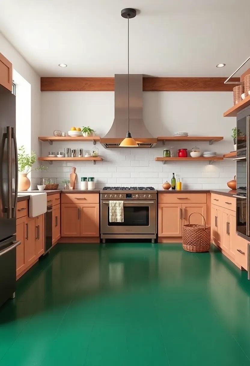 Beautifully ⁢Colored Painted Floors Adding Character to⁤ your Farmhouse Kitchen