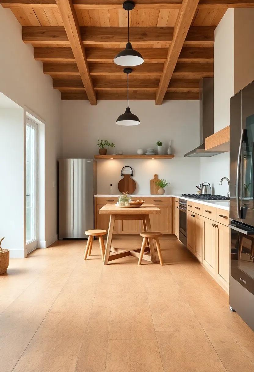 Cozy Cork Flooring That Brings Natural Comfort to Your Farmhouse Kitchen