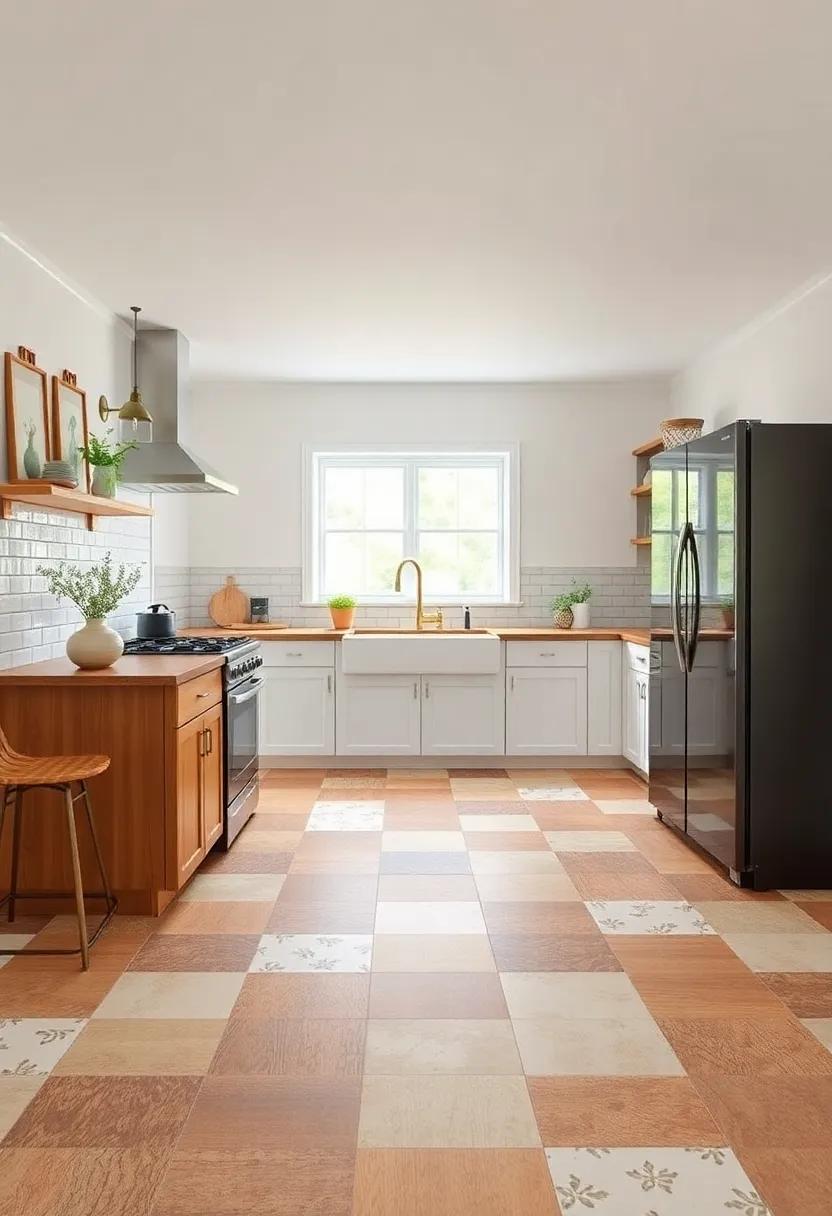 Patchwork Vinyl Flooring for a Playful Touch in Your Farmhouse​ Kitchen Design