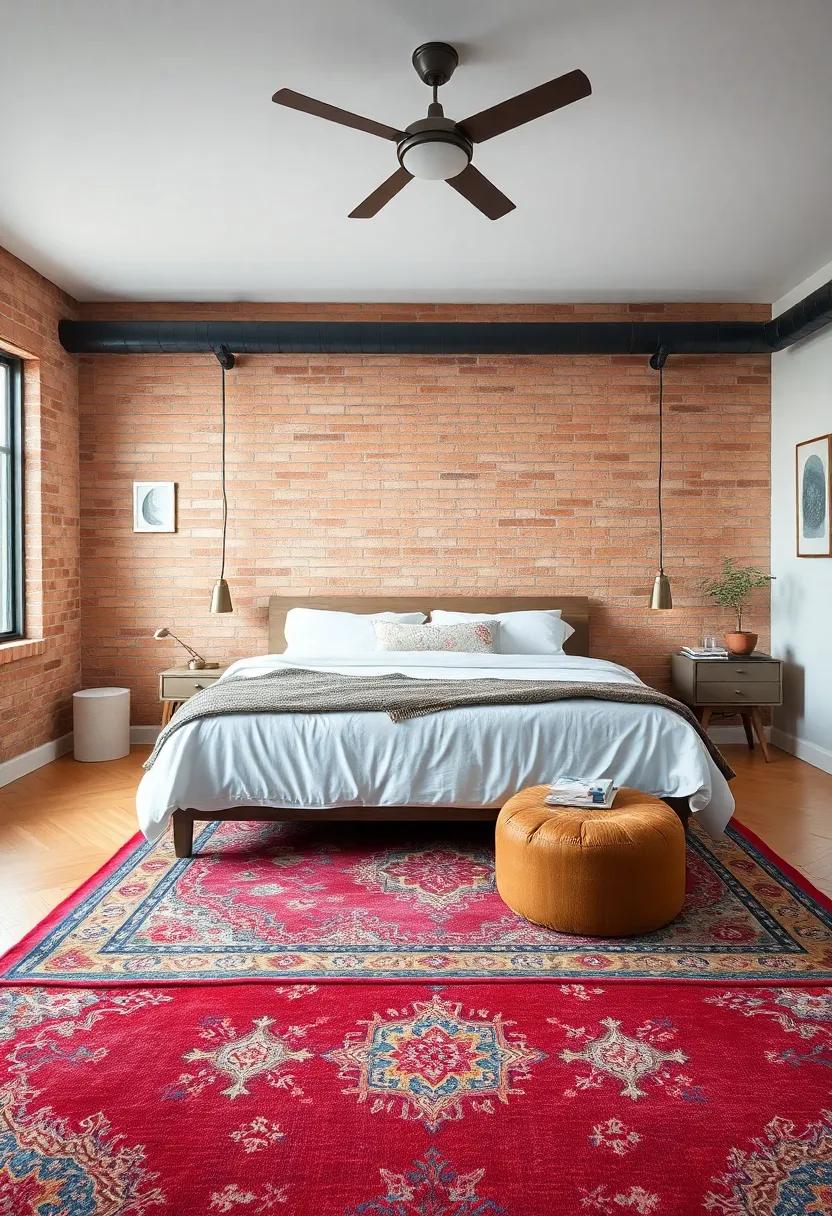 Evoking Warmth: How colorful Rugs Transform ⁤Industrial Bedrooms